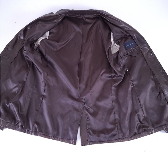 Banana Republic Brown Butter Soft Leather Blazer Jacket Size 40 - Picture 3 of 4